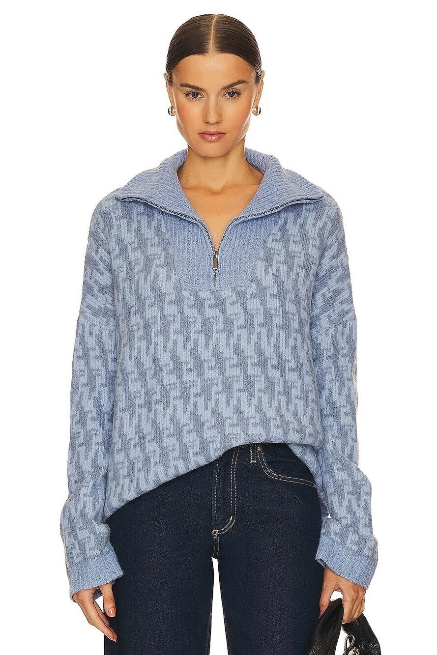 John & Jenn by Line Enzo Sweater in Chambray blue pullover wool knit